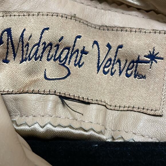 Midnight Velvet Leather Rabbit Fur Lined Hooded Jacket. XL - Picture 2 of 5